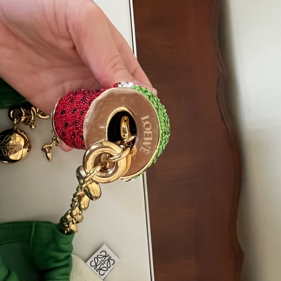 LOEWE Squeeze Mini Green Beaded Leather Bag - Limited Fruit Edition - Picture 13 of 15